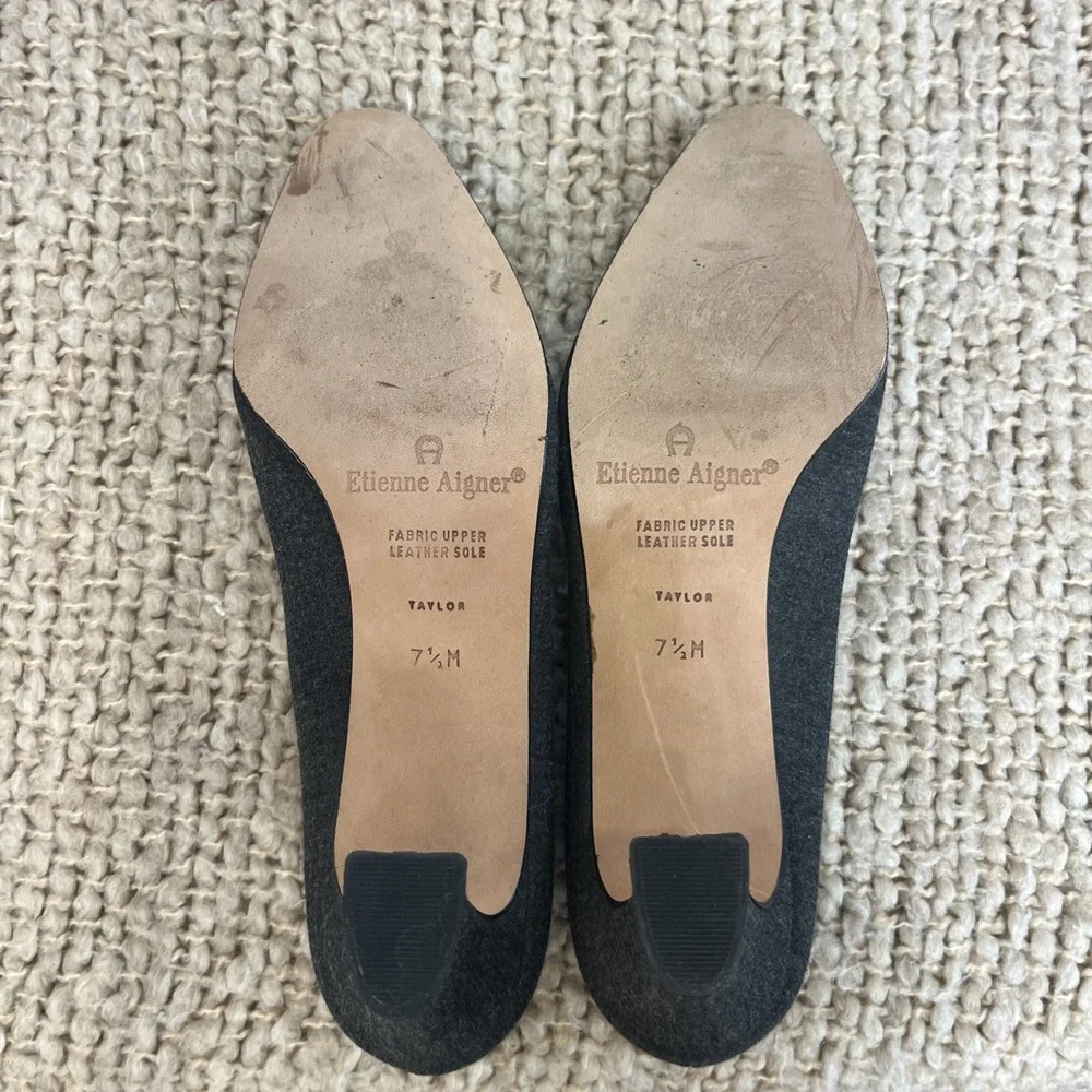Etienne Aigner Women's‎ Gray Charcoal Taylor Shoes Pumps Block Heels Size 7.5 M